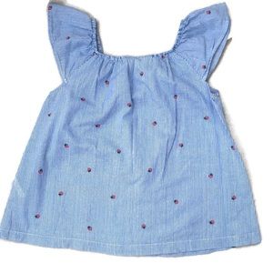 🌸4 for $20🌸H&M blue&white striped girls top 7/8